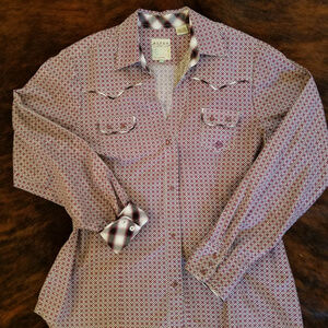 Roper Red and White Button Down Shirt